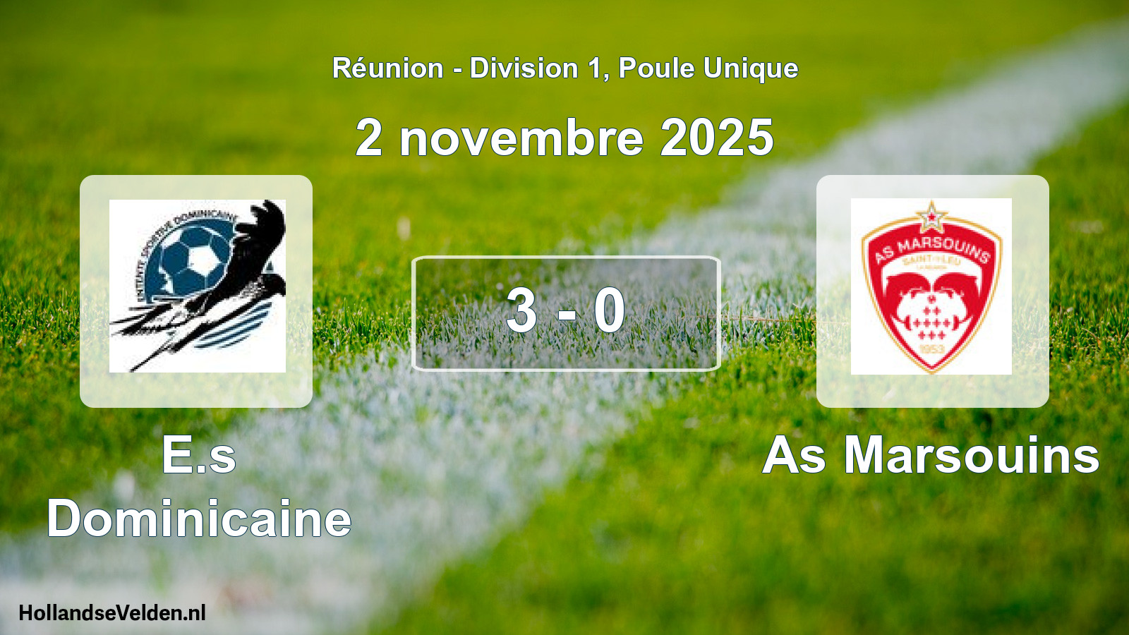 Match joué: E.s Dominicaine - As Marsouins 3 - 0 (2 novembre 2025)