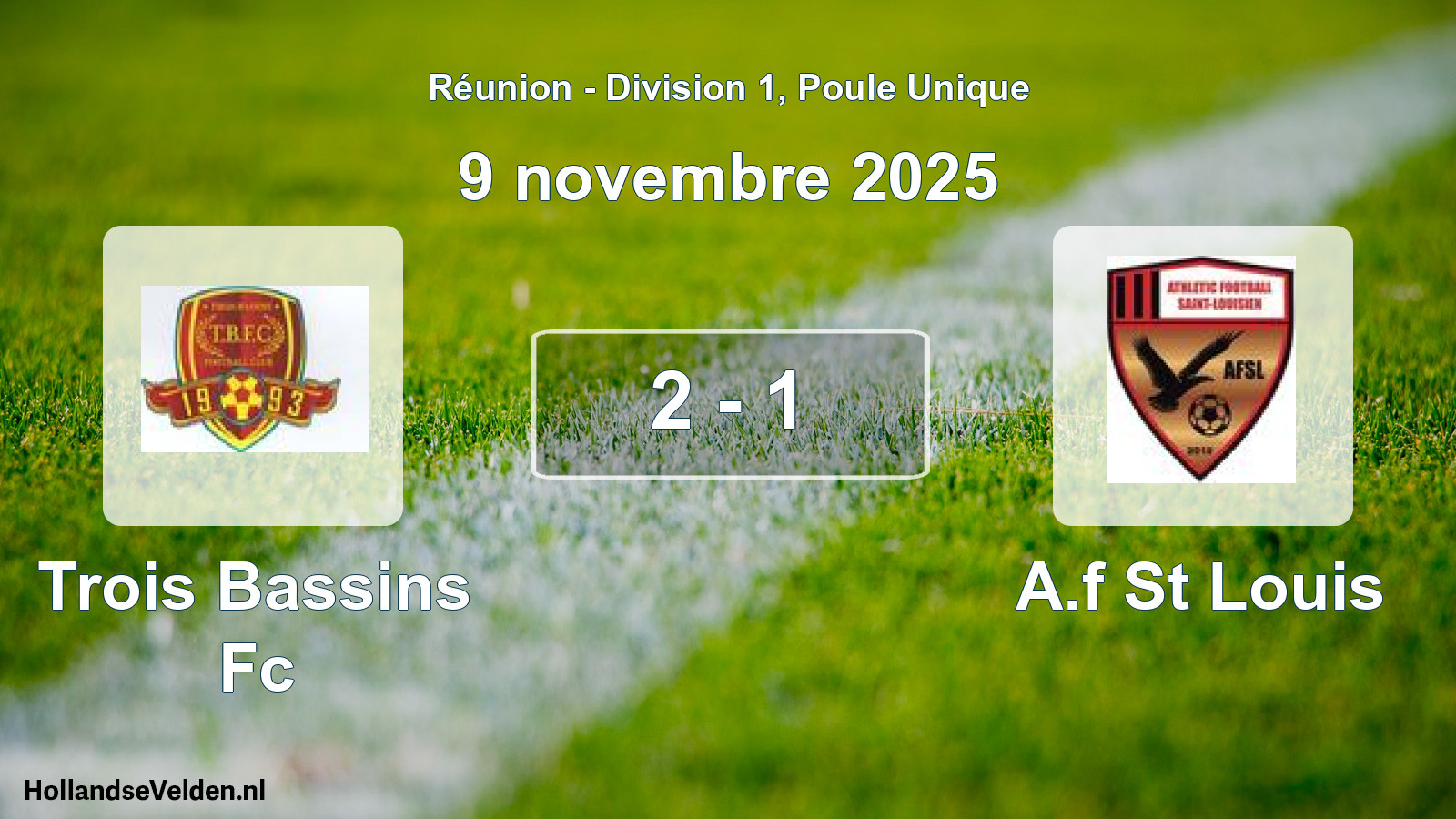 Match joué: Trois Bassins Fc - A.f St Louis 2 - 1 (9 novembre 2025)