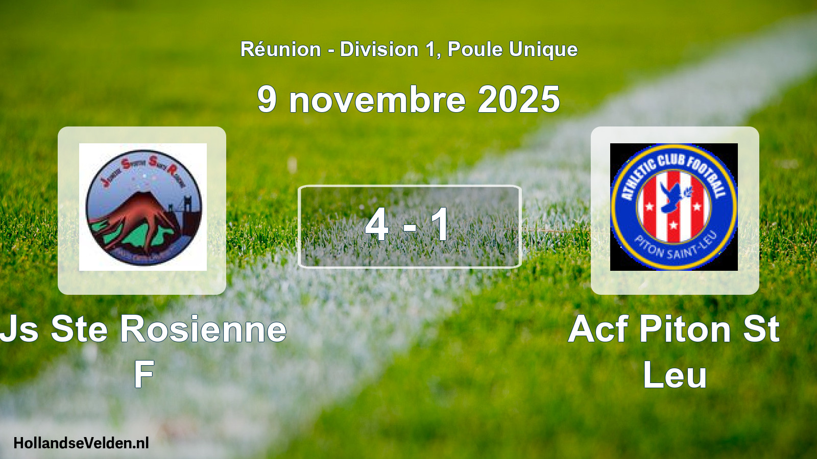 Gespeelde wedstrijd: Js Ste Rosienne F - Acf Piton St Leu 4 - 1 (9 november 2025)
