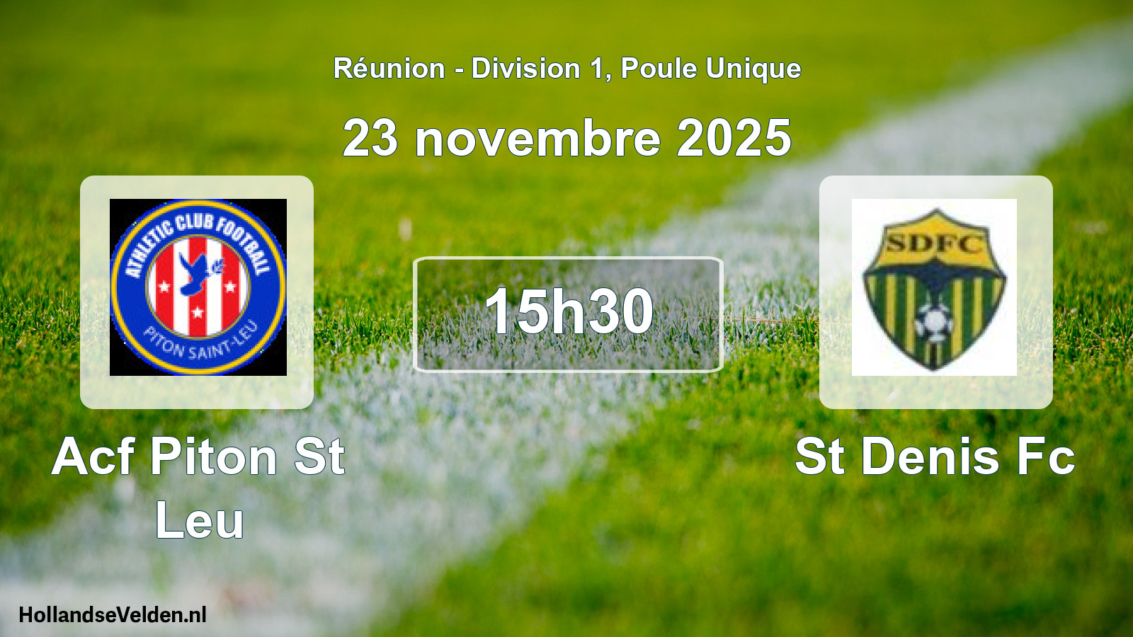 Match programmé: Acf Piton St Leu - St Denis Fc (23 novembre 2025)