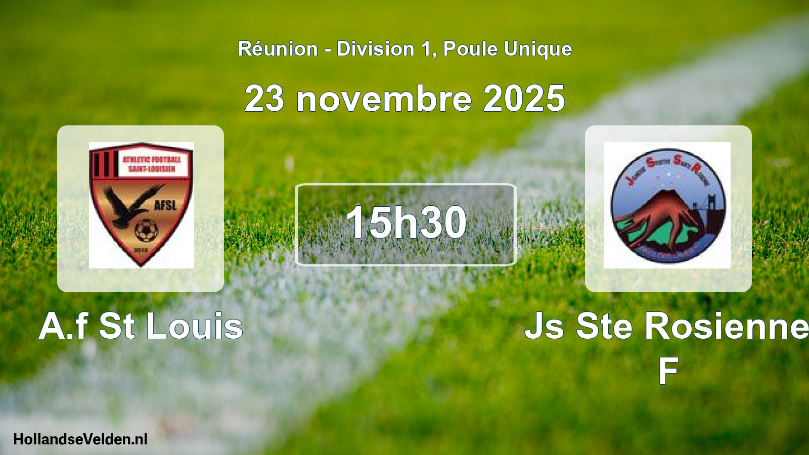 Match programmé: A.f St Louis - Js Ste Rosienne F (23 novembre 2025)