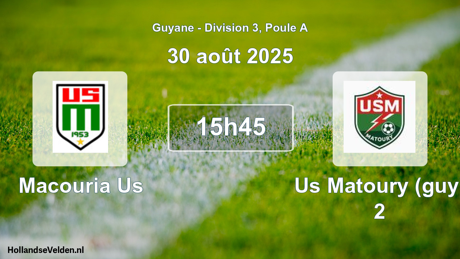 Scheduled Match: Macouria Us - Us Matoury (guy) 2 (30 August 2025)