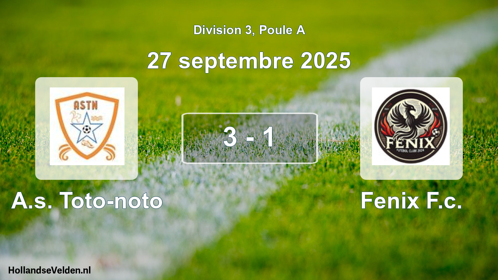 Total number of matches played: A.s. Toto-noto - Fenix F.c. 3 - 1 (27 September 2025)