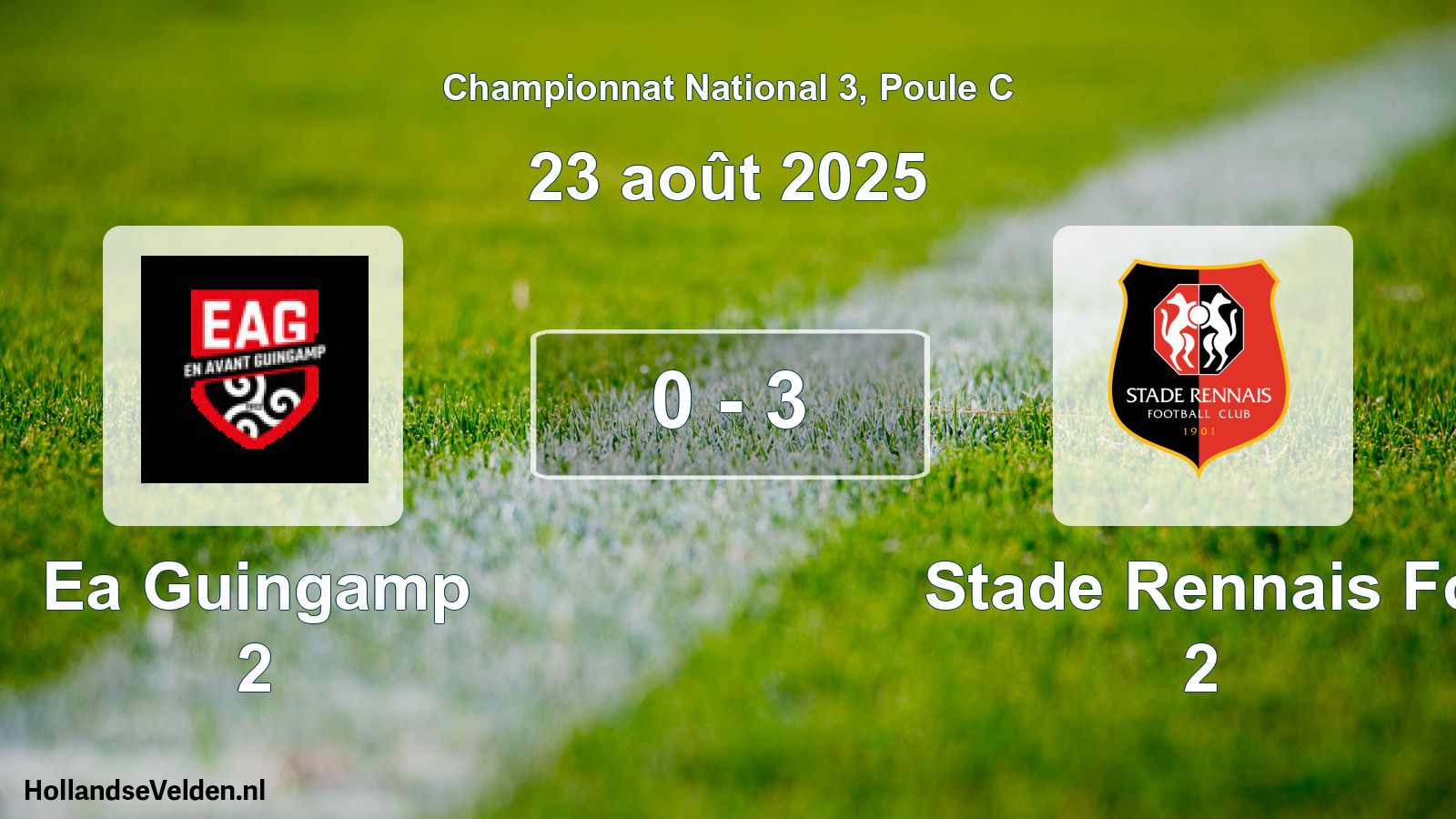 Gespeelde wedstrijd: Ea Guingamp 2 - Stade Rennais Fc 2 0 - 3 (23 augustus 2025)