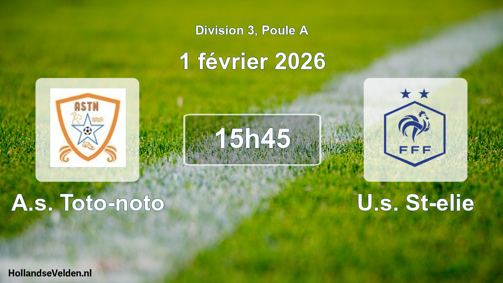 Match programmé: A.s. Toto-noto - U.s. St-elie (1 février 2026)