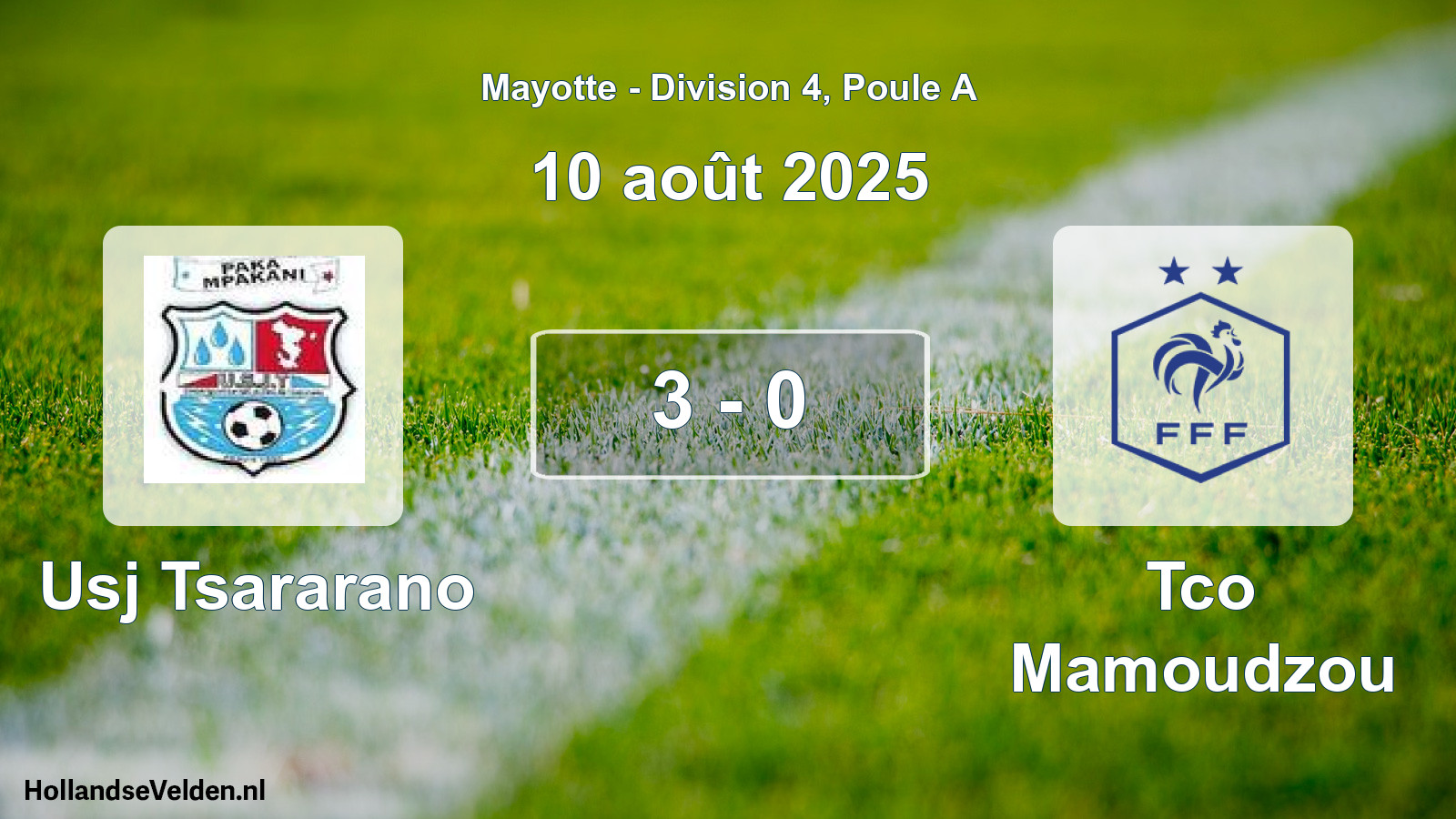 Gespeelde wedstrijd: Usj Tsararano - Tco Mamoudzou 3 - 0 (10 augustus 2025)