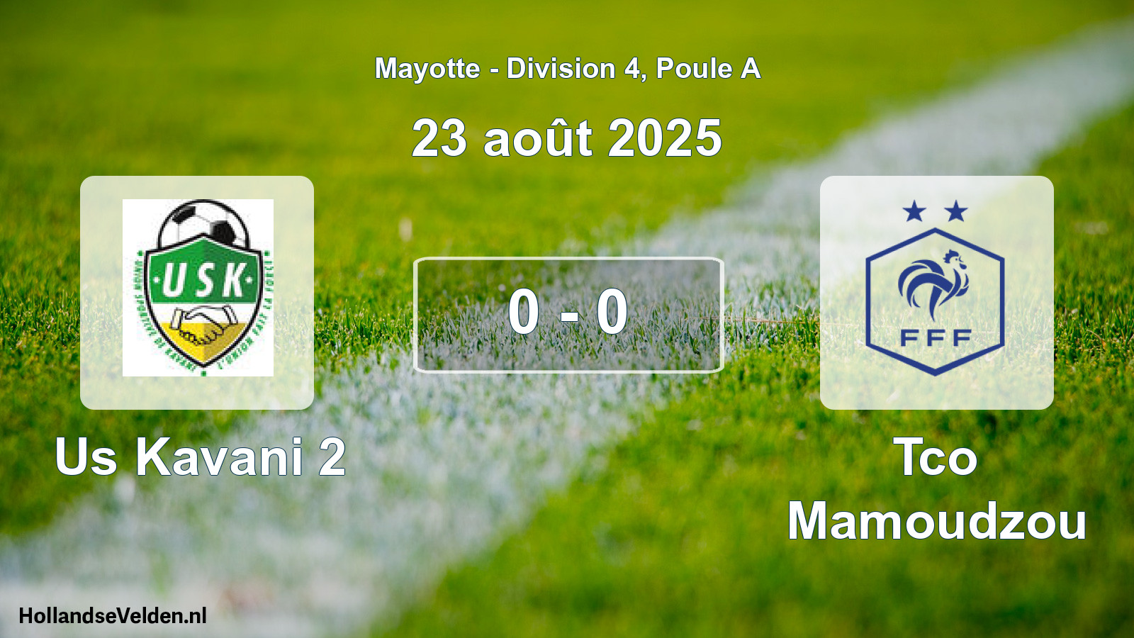 Match joué: Us Kavani 2 - Tco Mamoudzou 0 - 0 (23 août 2025)