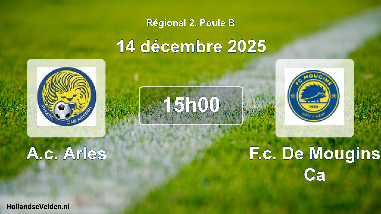 Scheduled Match: A.c. Arles - F.c. De Mougins Ca (14 December 2025)