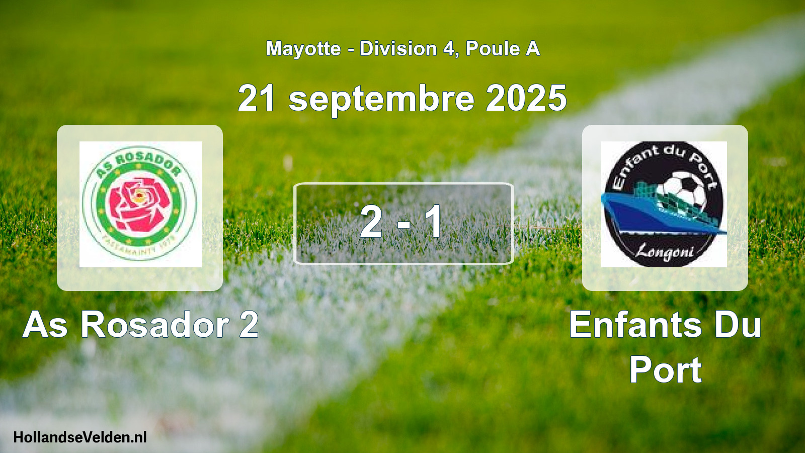 Match joué: As Rosador 2 - Enfants Du Port 2 - 1 (21 septembre 2025)