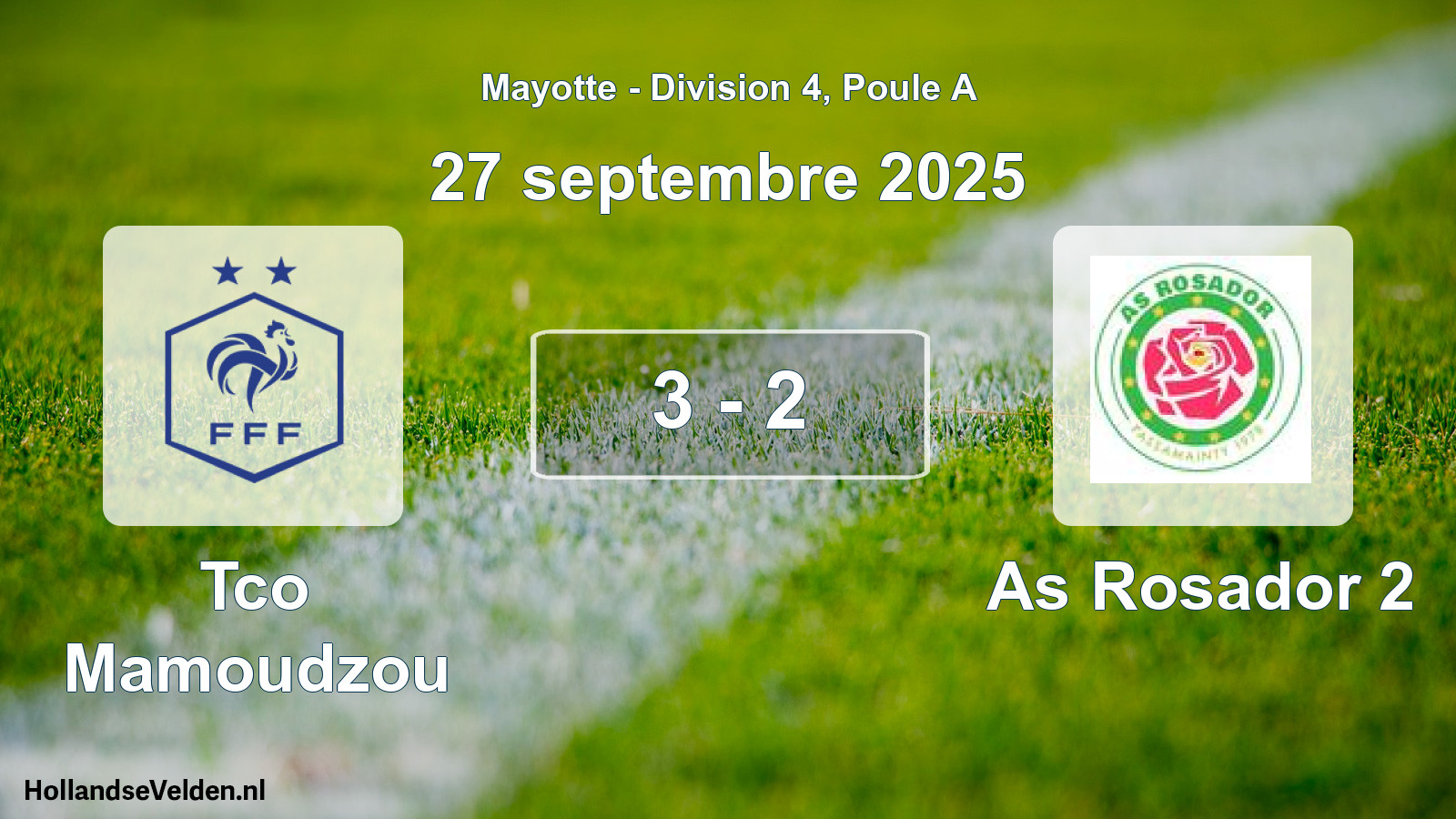 Gespeelde wedstrijd: Tco Mamoudzou - As Rosador 2 3 - 2 (27 september 2025)
