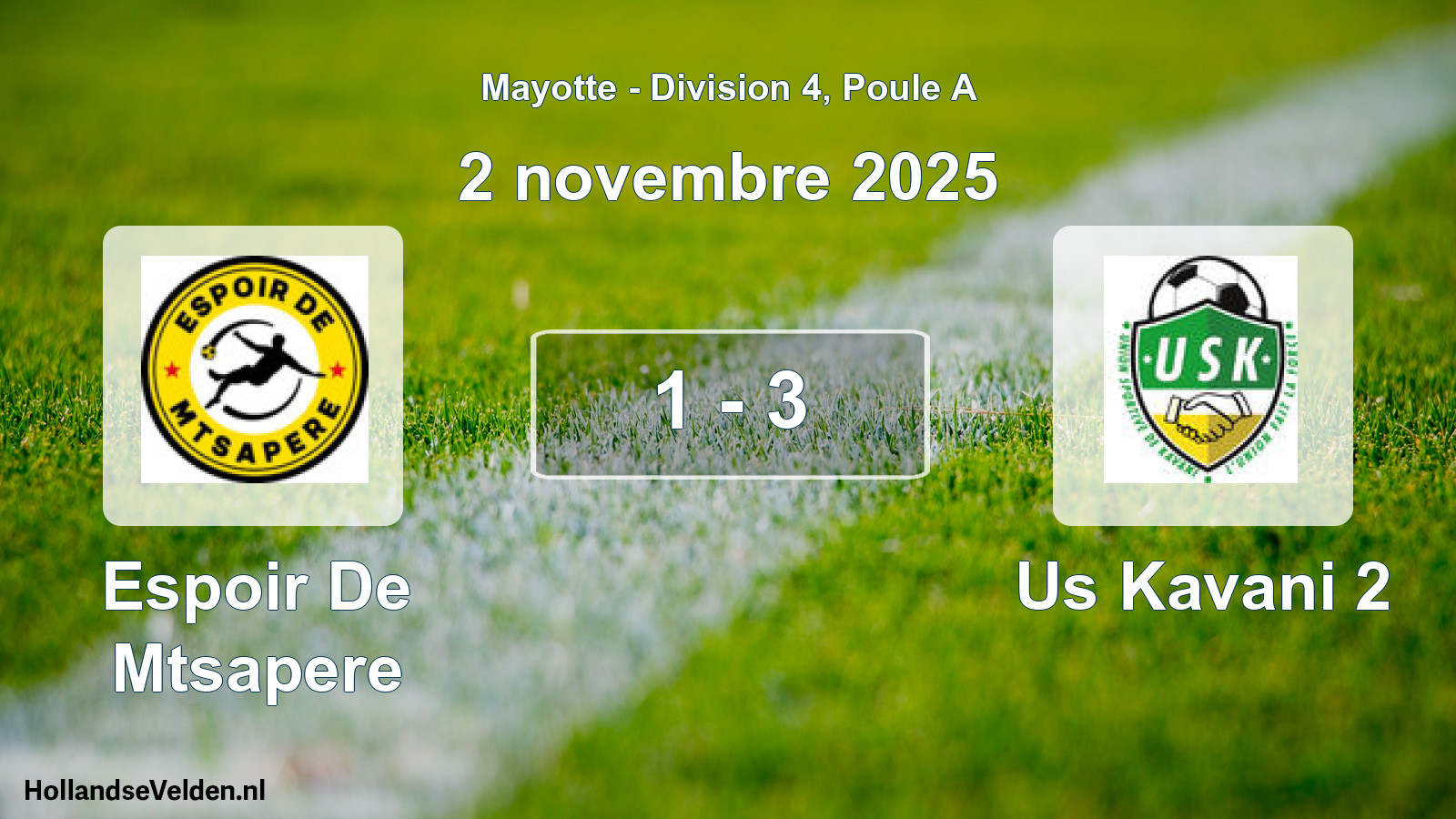 Total number of matches played: Espoir De Mtsapere - Us Kavani 2 1 - 3 (2 November 2025)