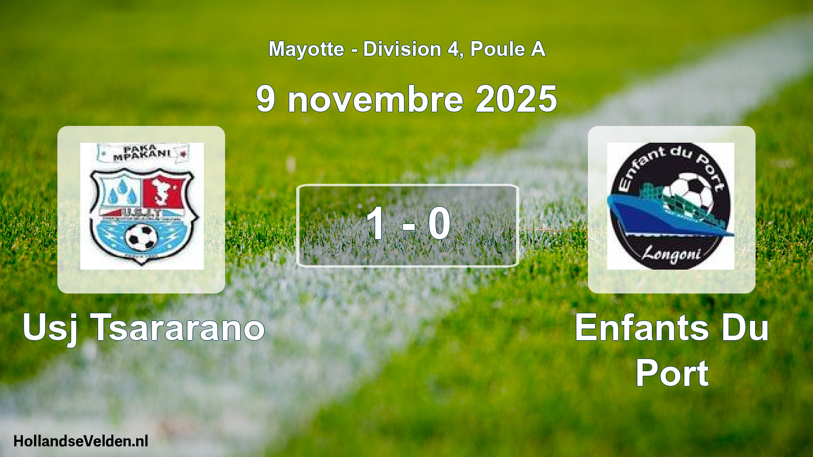Total number of matches played: Usj Tsararano - Enfants Du Port 1 - 0 (9 November 2025)