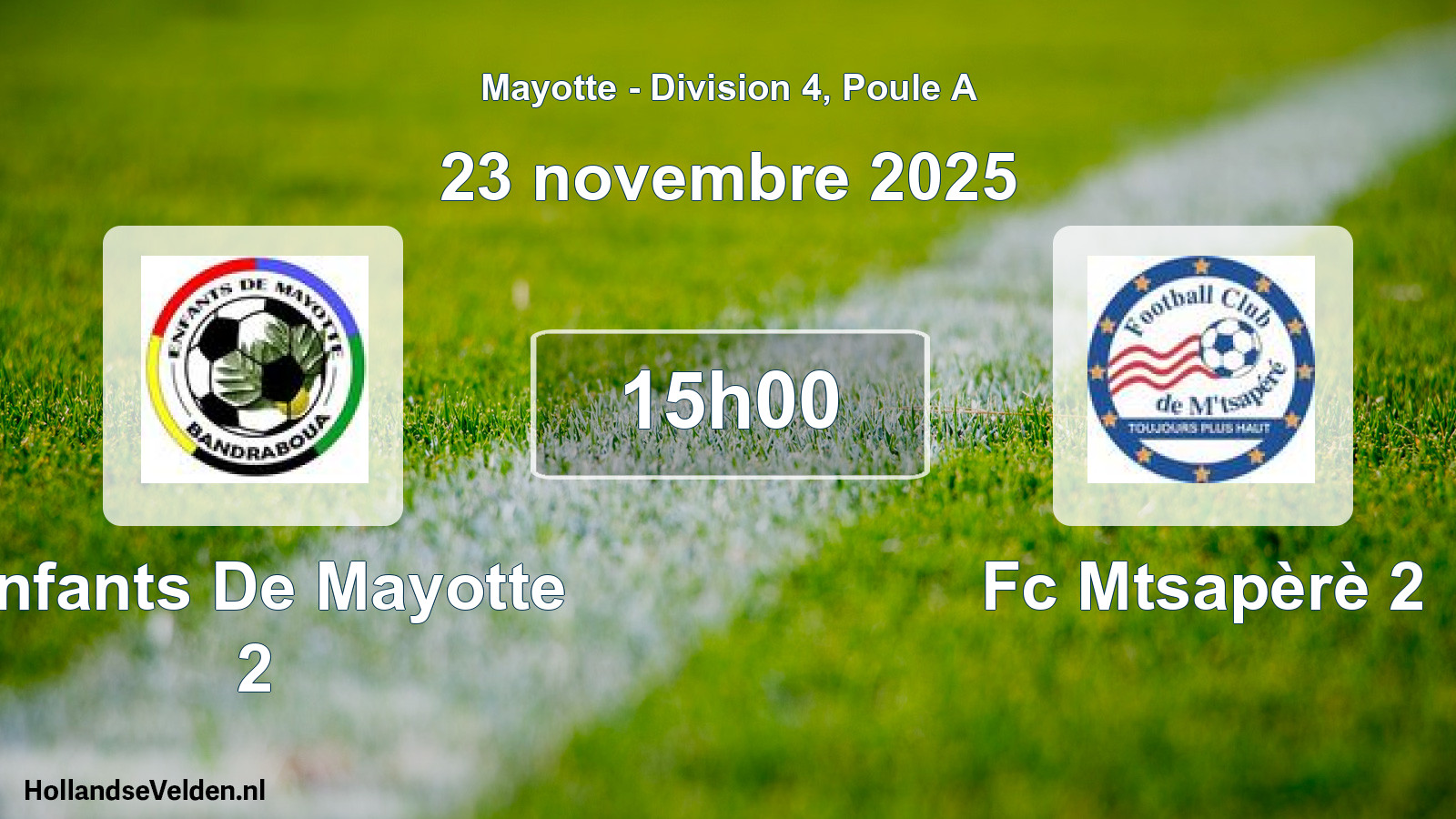 Geplande wedstrijd: Enfants De Mayotte 2 - Fc Mtsapèrè 2 (23 november 2025)