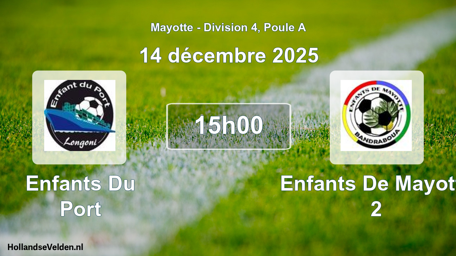 Match programmé: Enfants Du Port - Enfants De Mayotte 2 (14 décembre 2025)