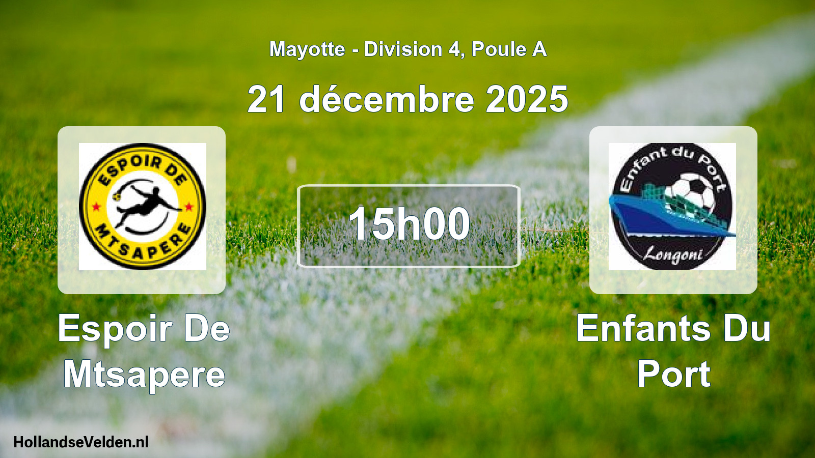 Scheduled Match: Espoir De Mtsapere - Enfants Du Port (21 December 2025)
