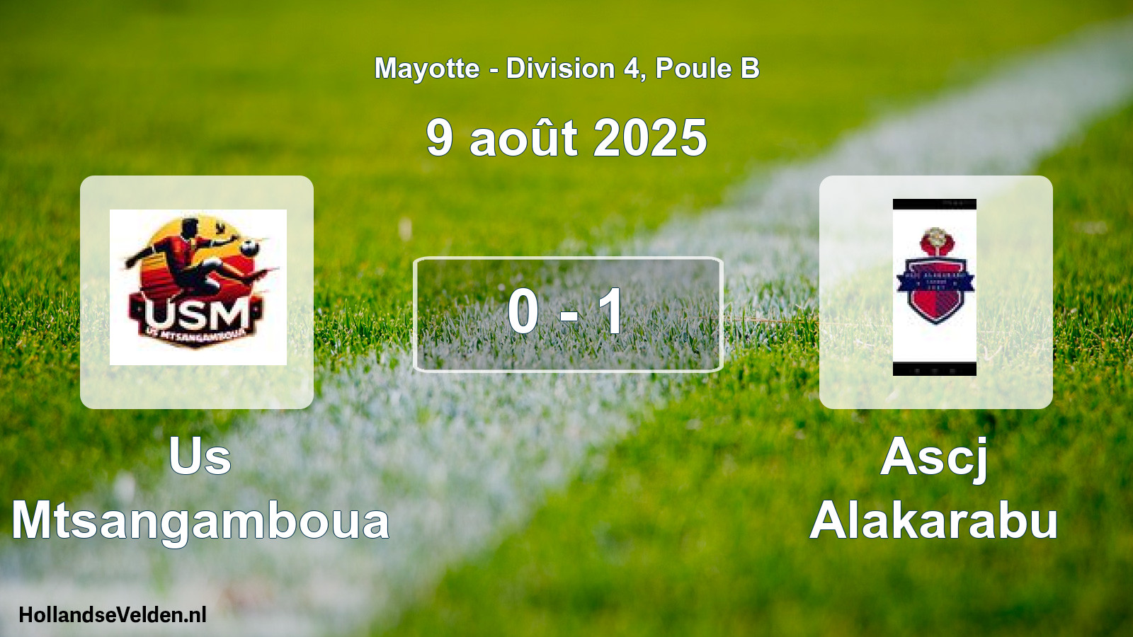 Match joué: Us Mtsangamboua - Ascj Alakarabu 0 - 1 (9 août 2025)