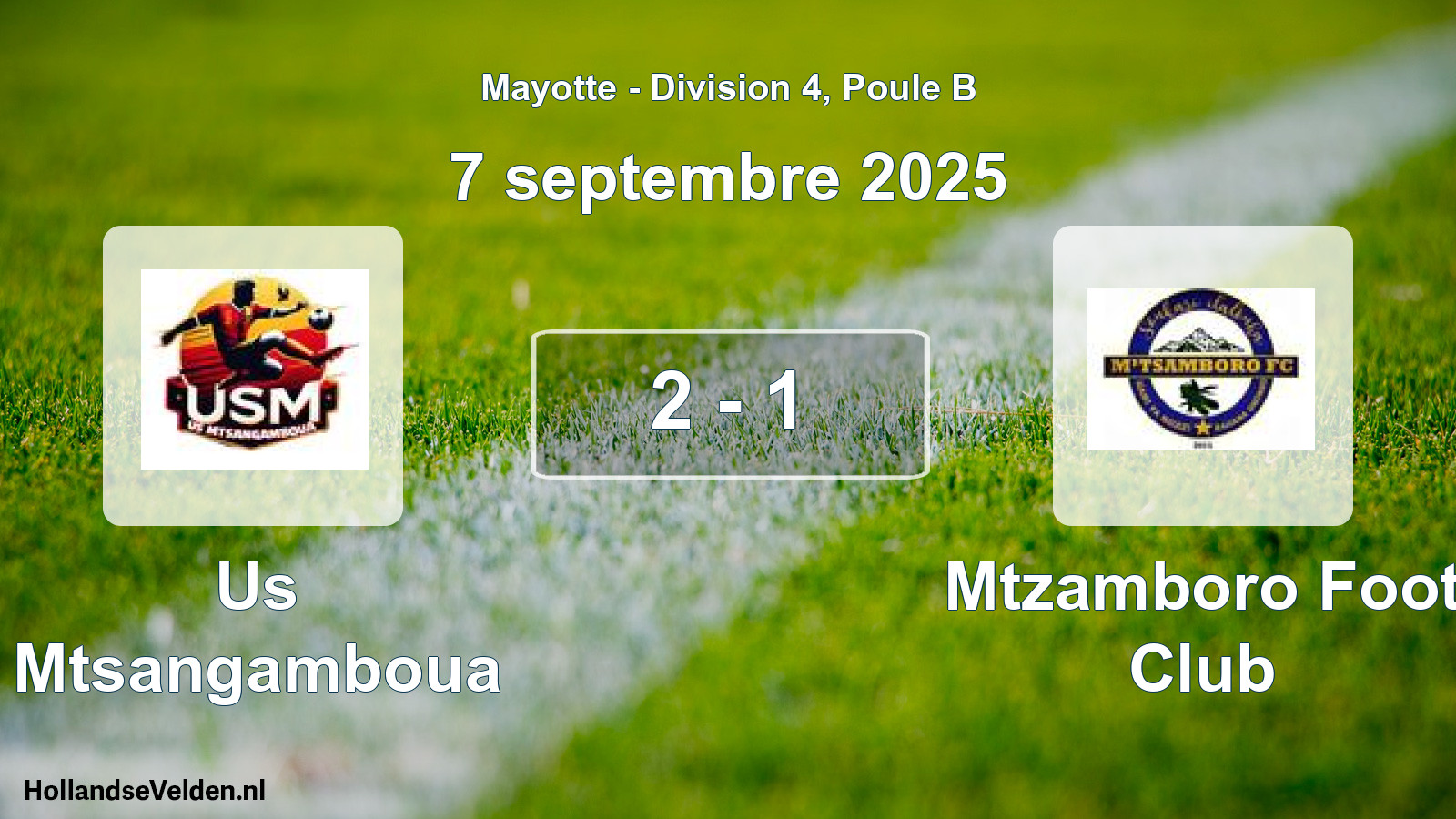Match joué: Us Mtsangamboua - Mtzamboro Foot Club 2 - 1 (7 septembre 2025)
