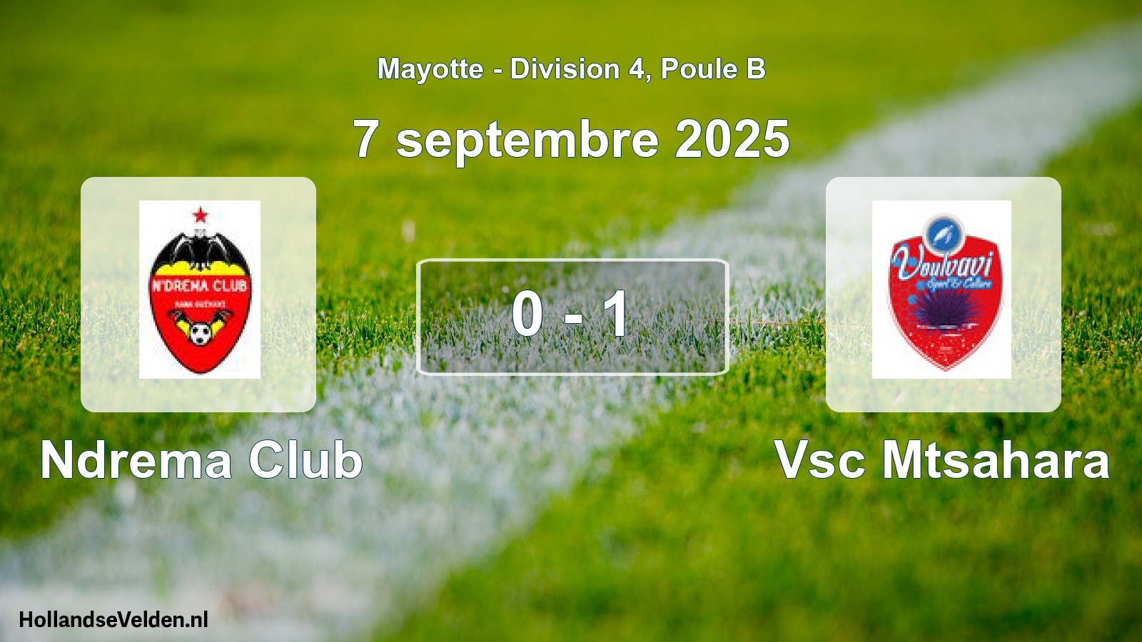 Match joué: Ndrema Club - Vsc Mtsahara 0 - 1 (7 septembre 2025)