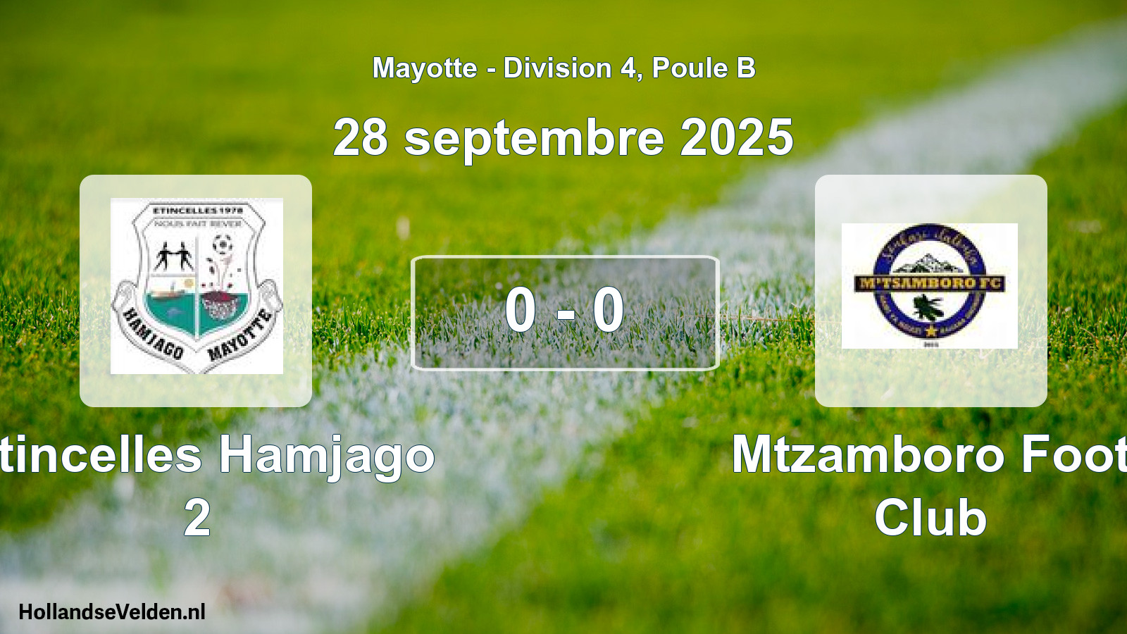 Gespeelde wedstrijd: Etincelles Hamjago 2 - Mtzamboro Foot Club 0 - 0 (28 september 2025)