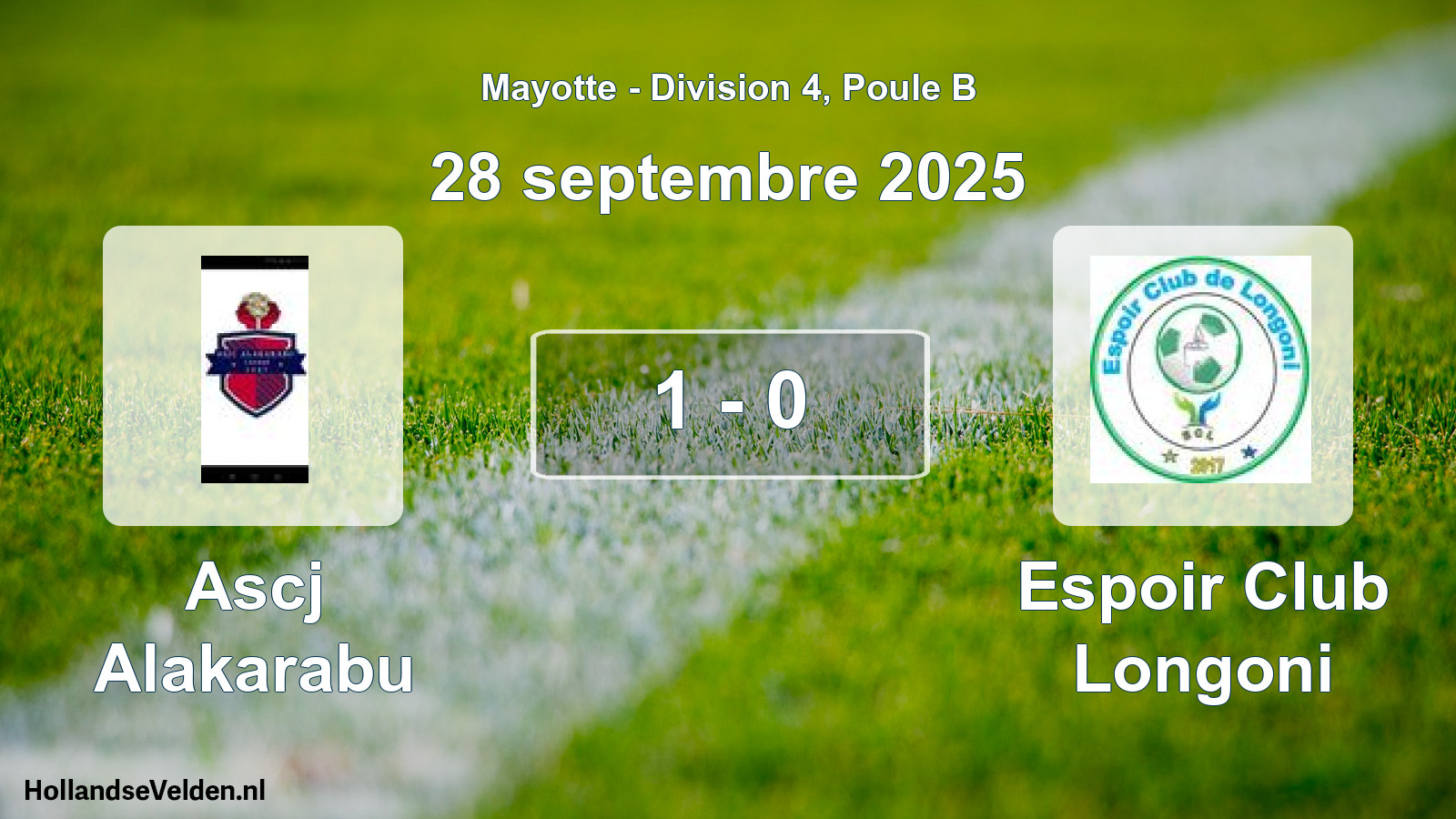 Total number of matches played: Ascj Alakarabu - Espoir Club Longoni 1 - 0 (28 September 2025)