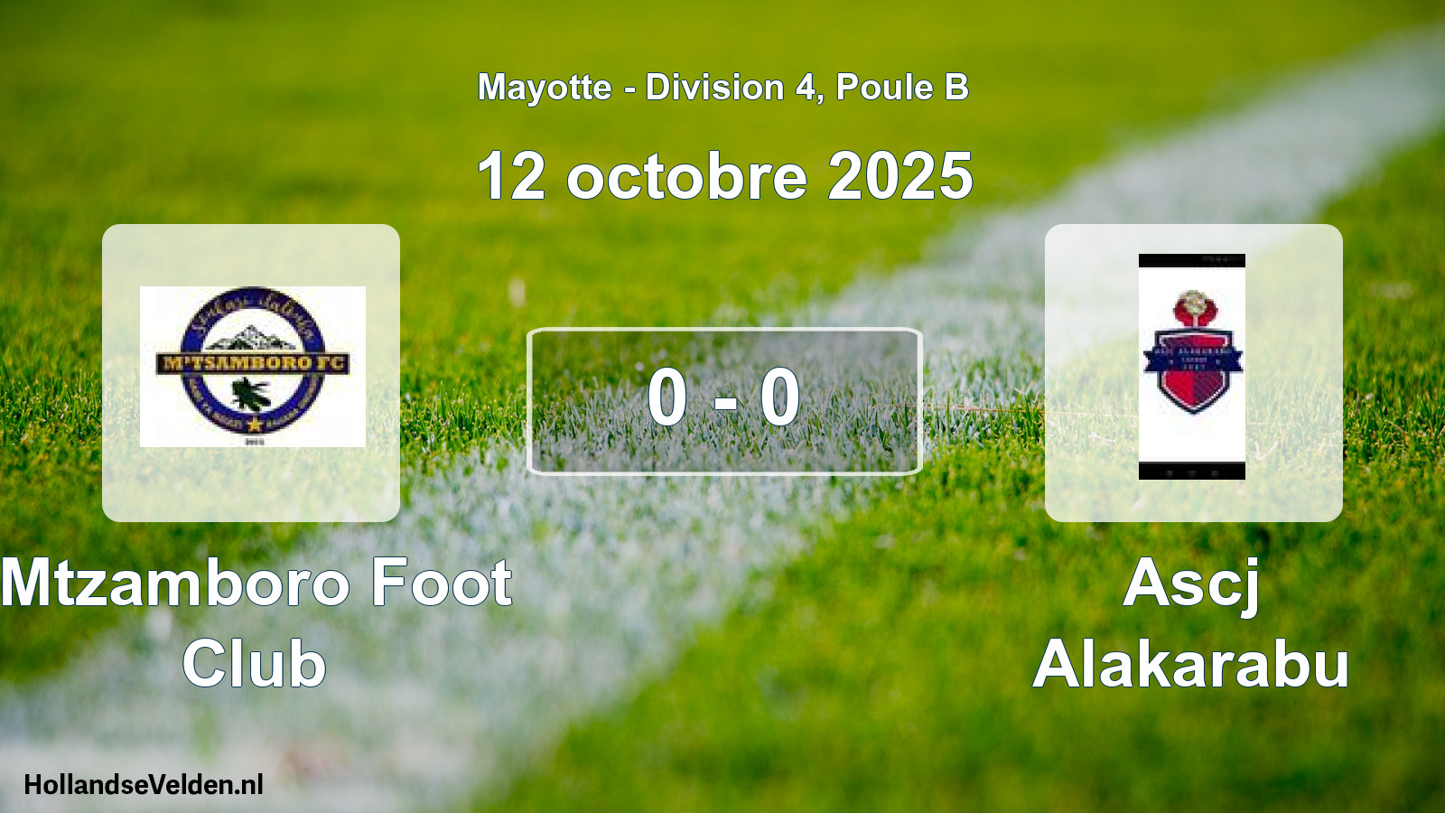 Total number of matches played: Mtzamboro Foot Club - Ascj Alakarabu 0 - 0 (12 October 2025)