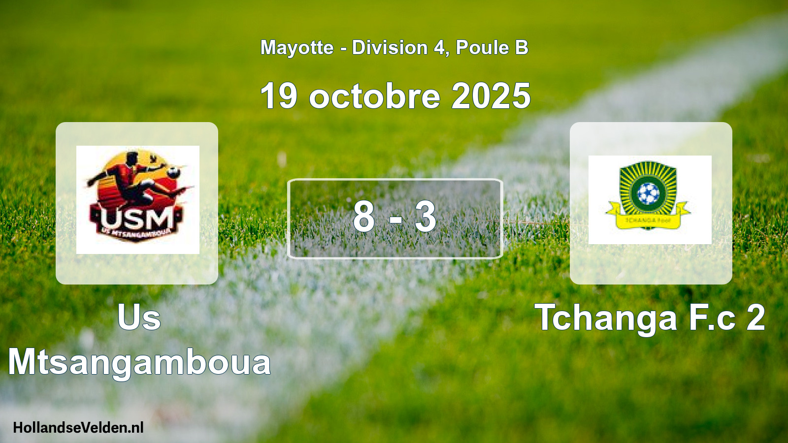 Match joué: Us Mtsangamboua - Tchanga F.c 2 8 - 3 (19 octobre 2025)