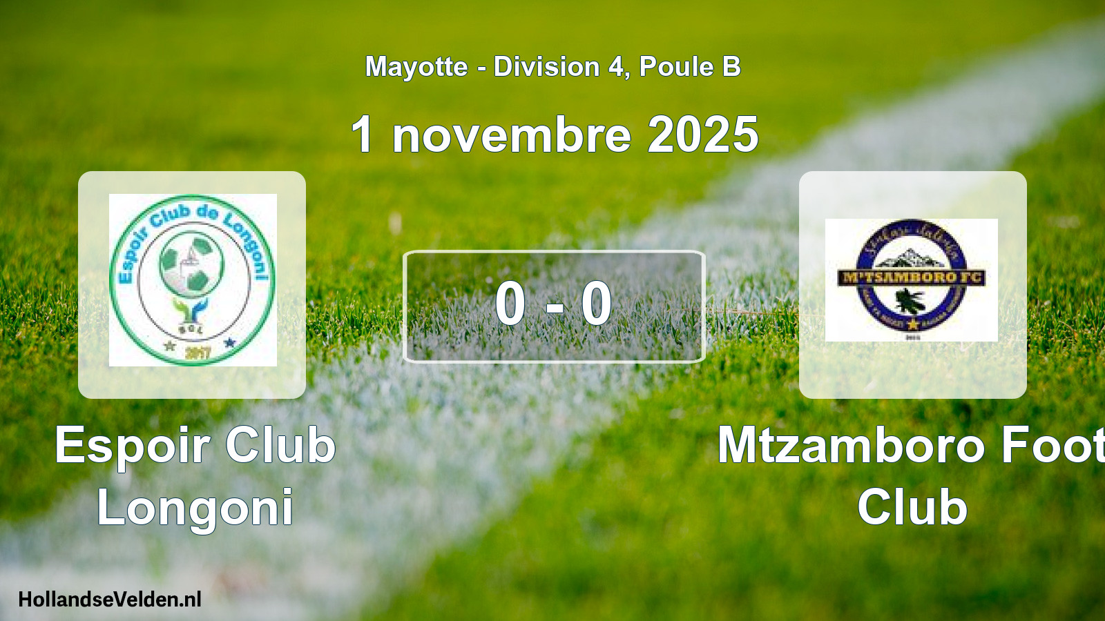 Total number of matches played: Espoir Club Longoni - Mtzamboro Foot Club 0 - 0 (1 November 2025)