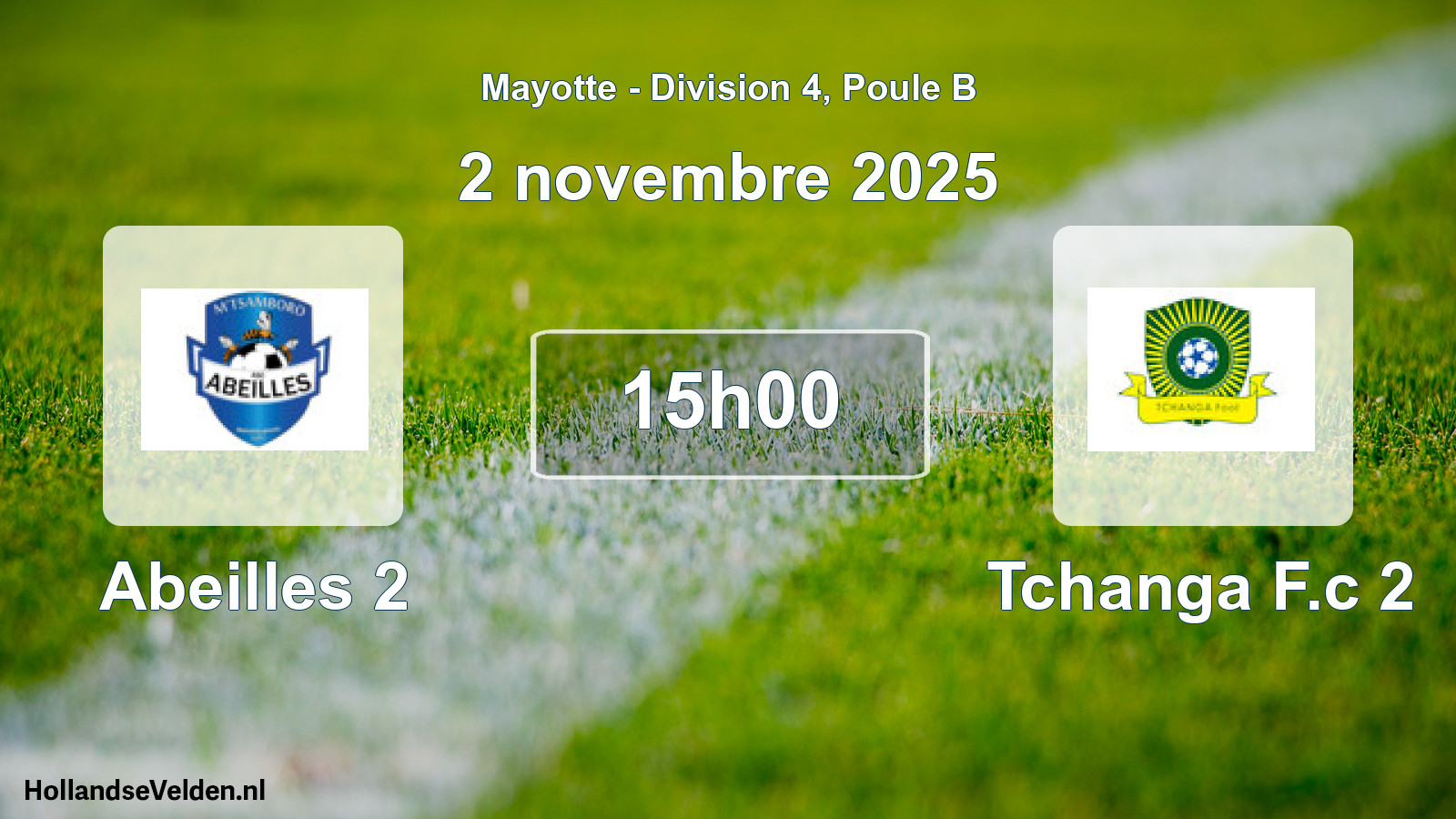 Scheduled Match: Abeilles 2 - Tchanga F.c 2 (2 November 2025)