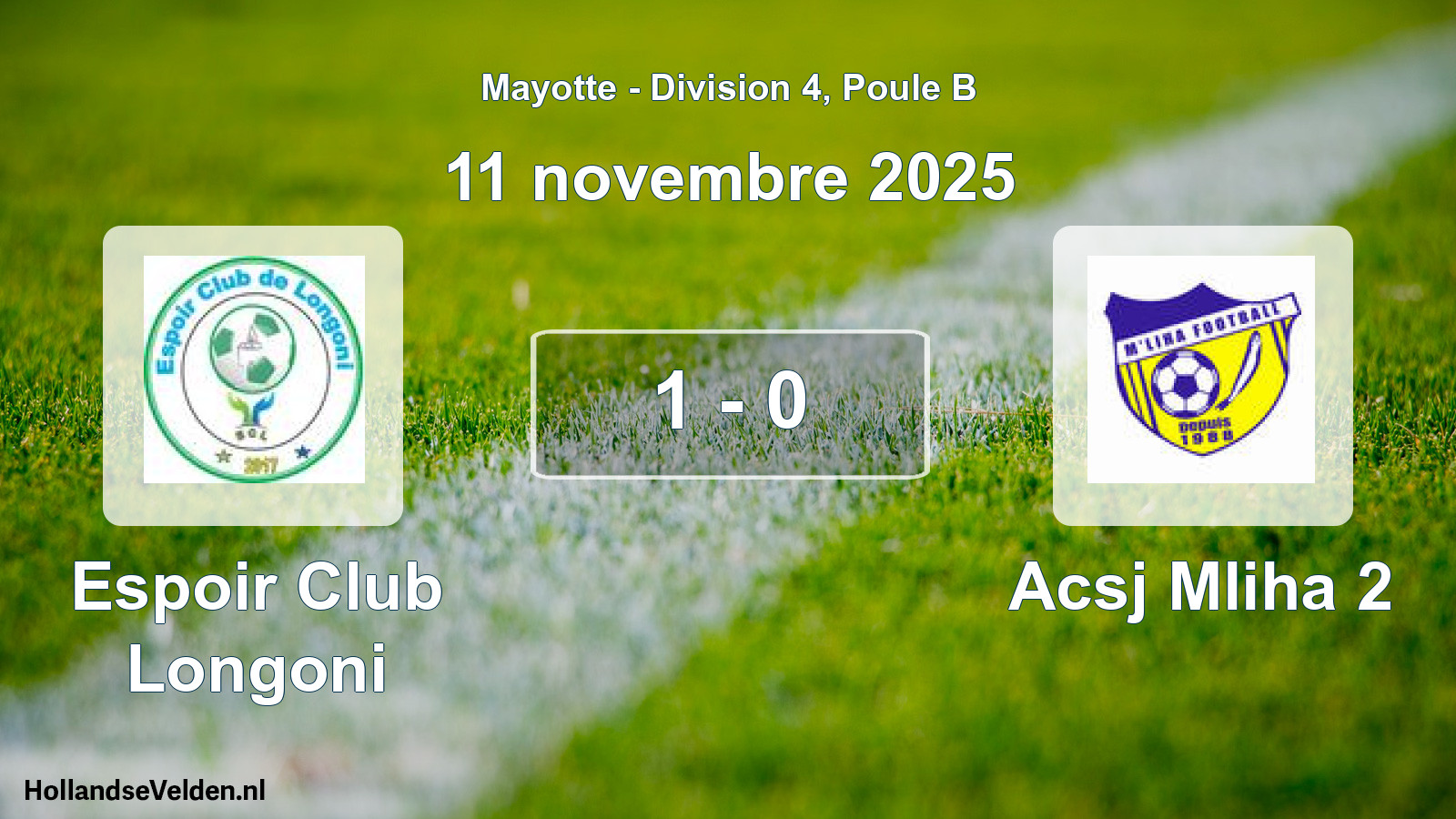 Total number of matches played: Espoir Club Longoni - Acsj Mliha 2 1 - 0 (11 November 2025)