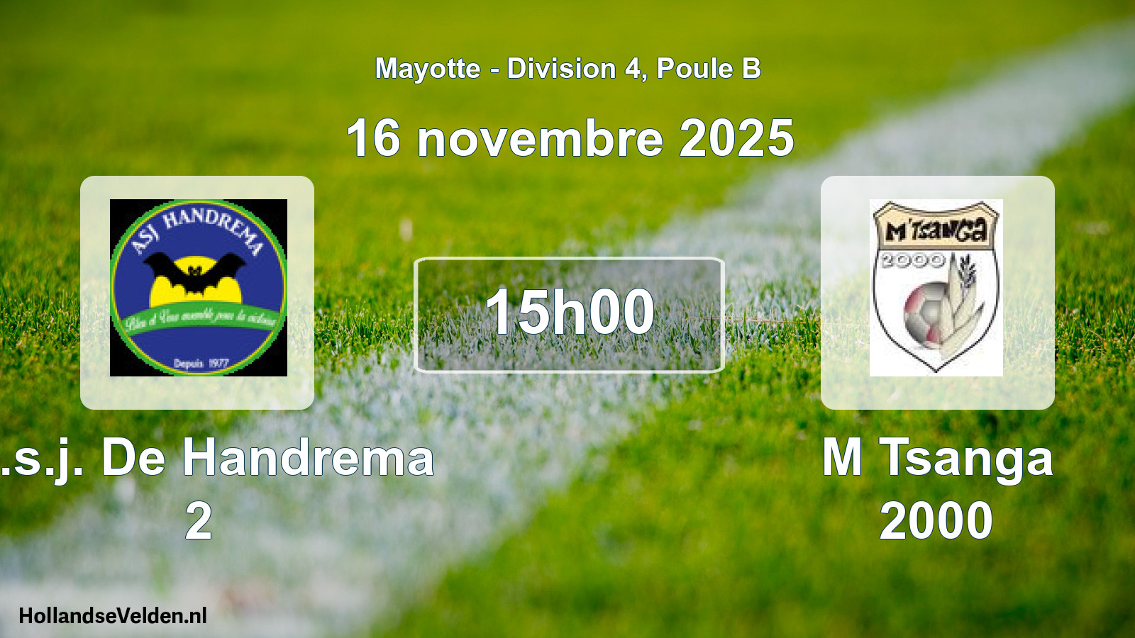 Match programmé: A.s.j. De Handrema 2 - M Tsanga 2000 (16 novembre 2025)