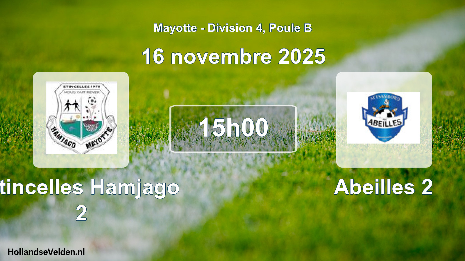 Match programmé: Etincelles Hamjago 2 - Abeilles 2 (16 novembre 2025)