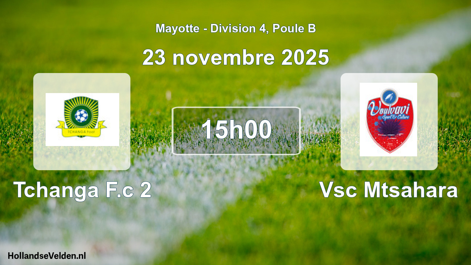 Match programmé: Tchanga F.c 2 - Vsc Mtsahara (23 novembre 2025)