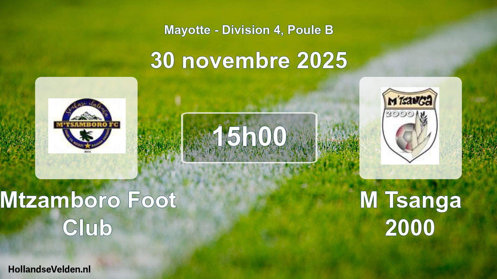 Geplande wedstrijd: Mtzamboro Foot Club - M Tsanga 2000 (30 november 2025)