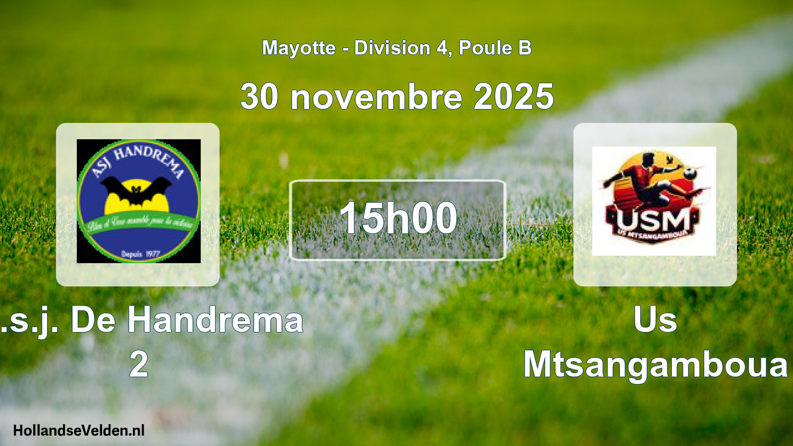Match programmé: A.s.j. De Handrema 2 - Us Mtsangamboua (30 novembre 2025)