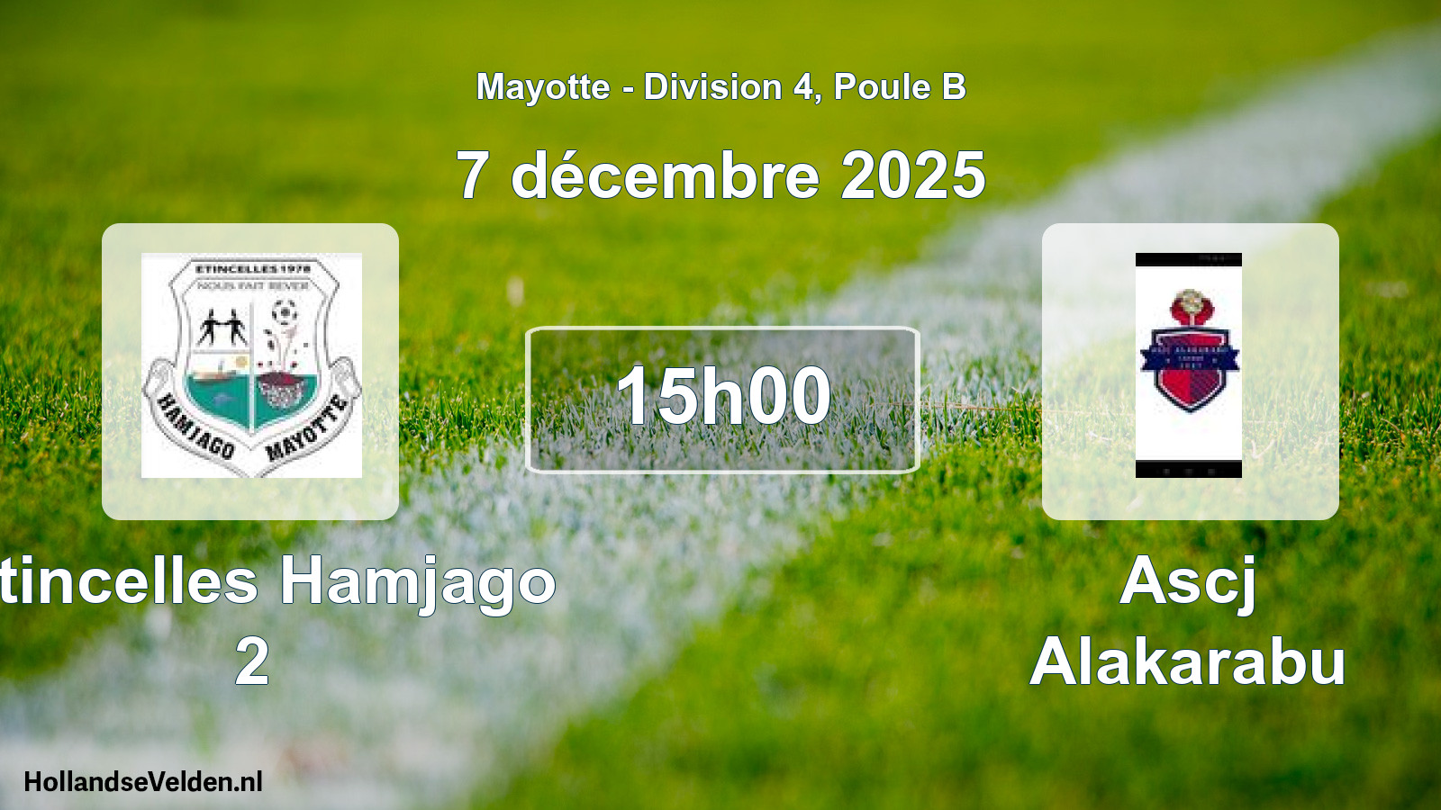 Geplande wedstrijd: Etincelles Hamjago 2 - Ascj Alakarabu (7 december 2025)