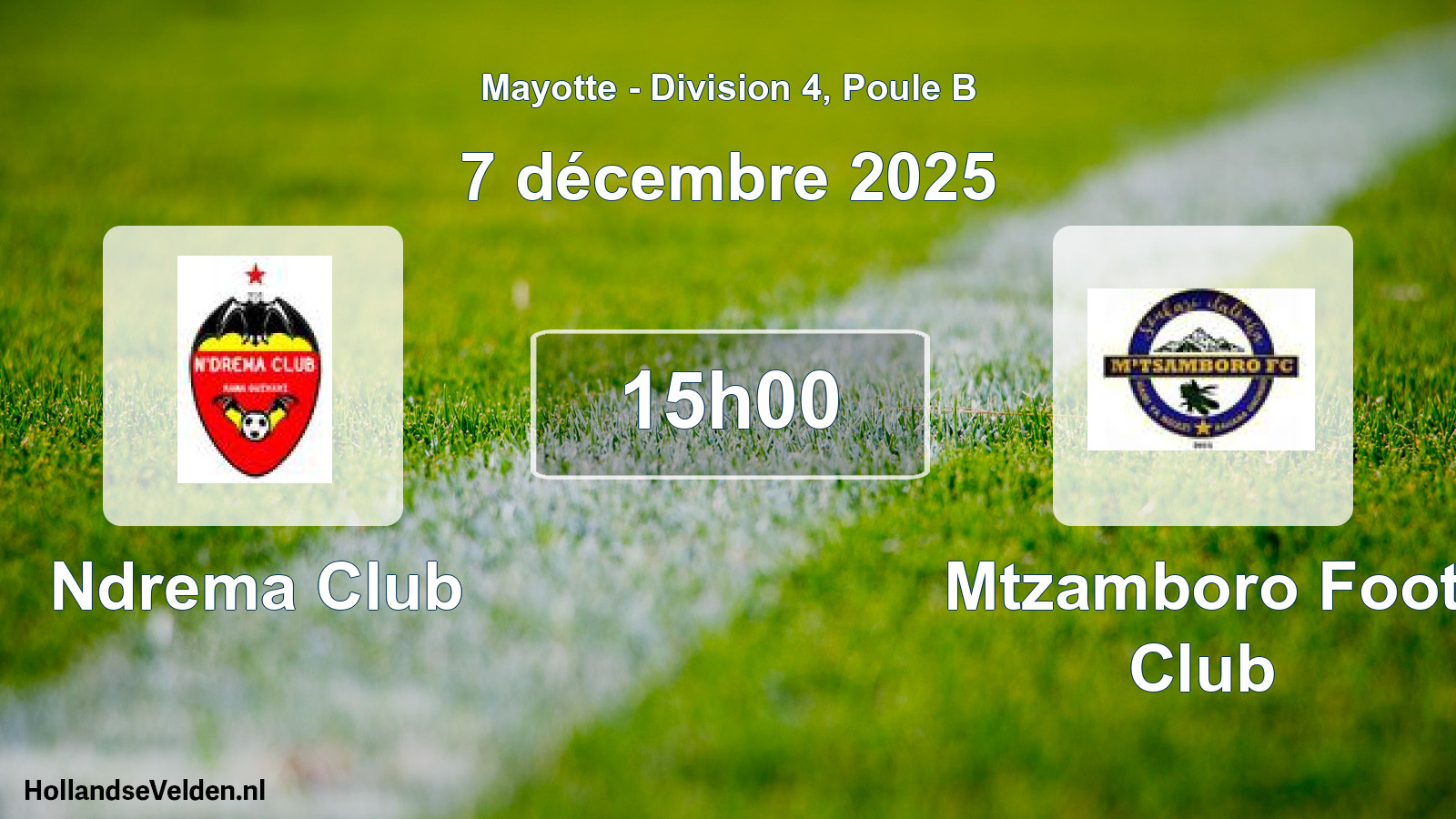 Match programmé: Ndrema Club - Mtzamboro Foot Club (7 décembre 2025)