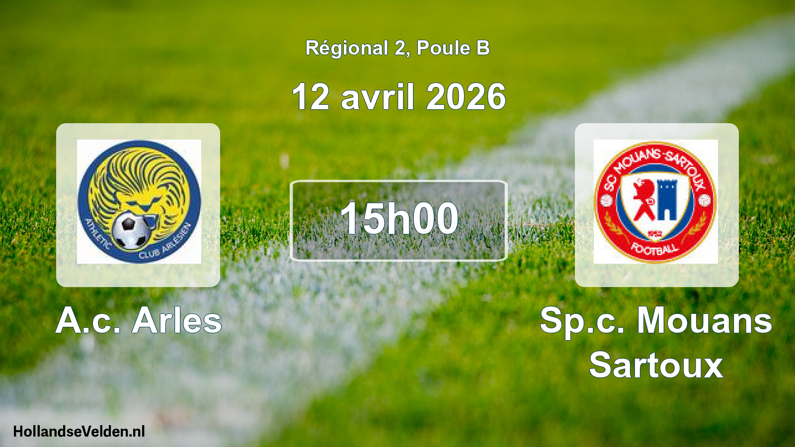 Geplande wedstrijd: A.c. Arles - Sp.c. Mouans Sartoux (12 april 2026)