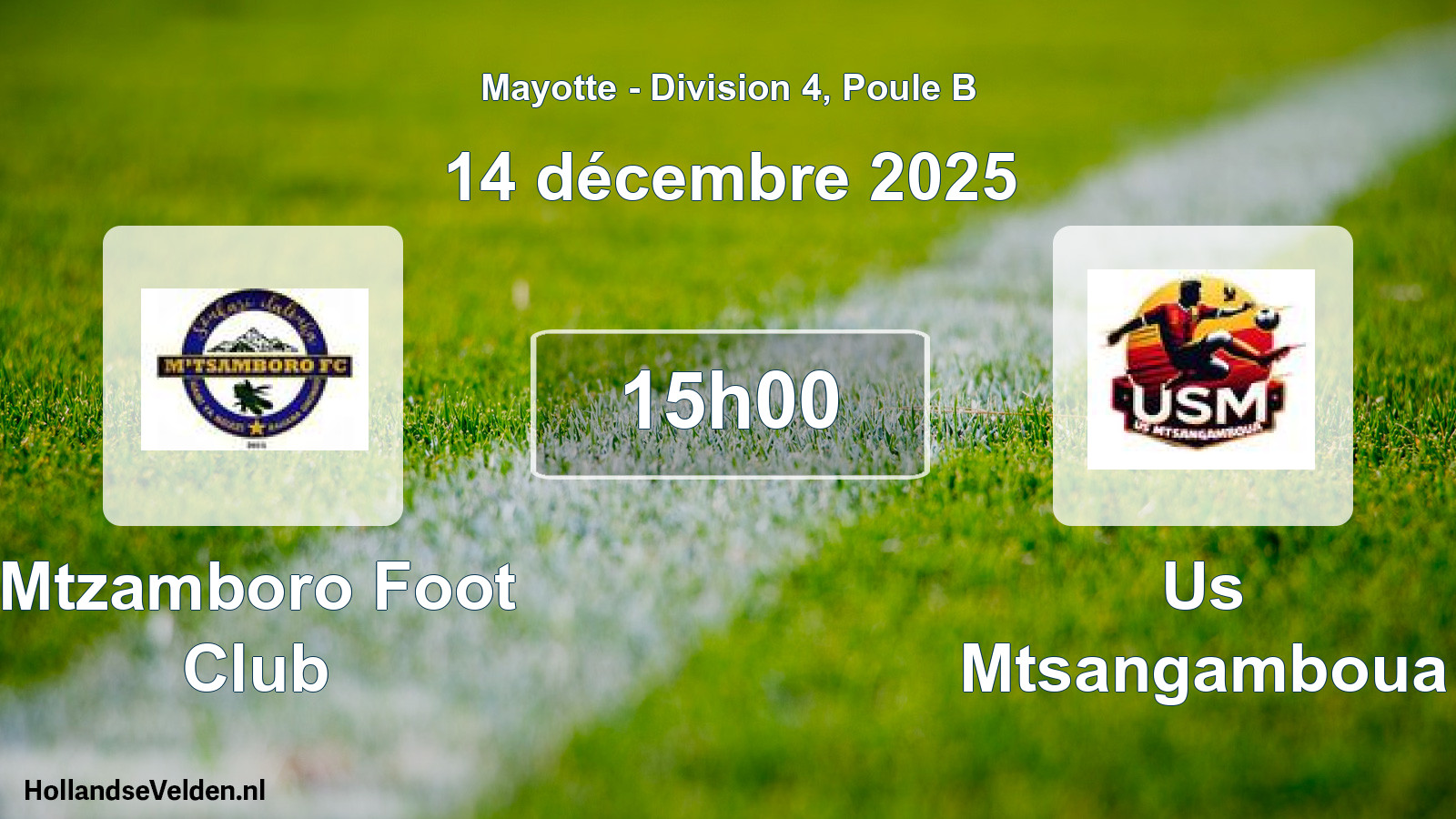 Match programmé: Mtzamboro Foot Club - Us Mtsangamboua (14 décembre 2025)