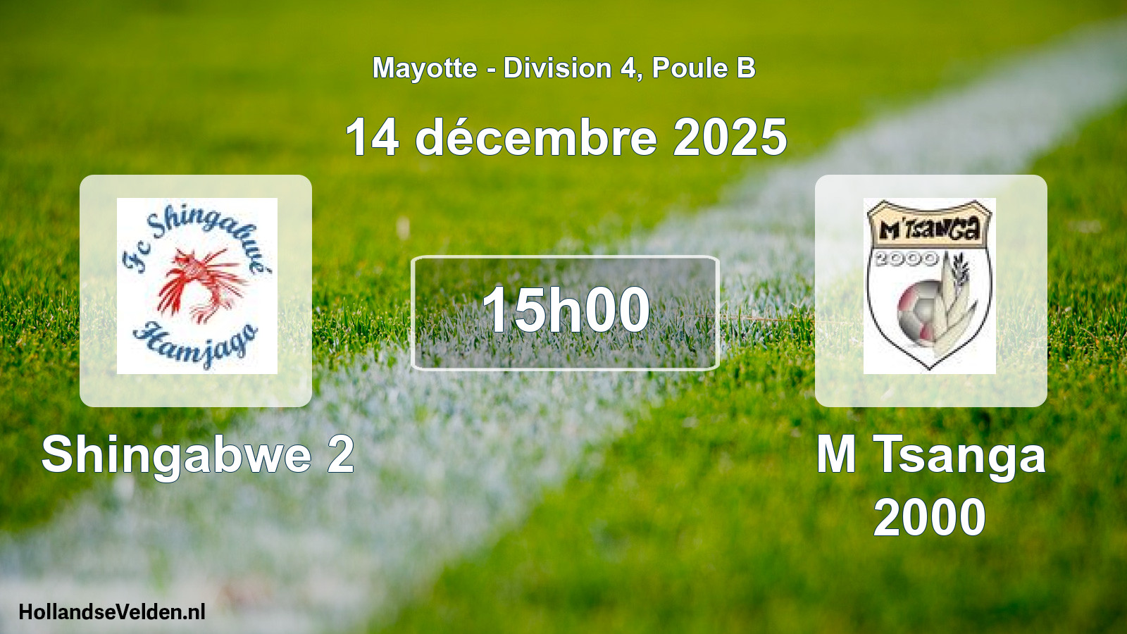 Match programmé: Shingabwe 2 - M Tsanga 2000 (14 décembre 2025)