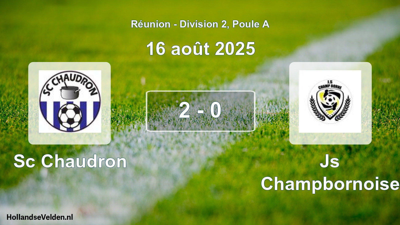 Match joué: Sc Chaudron - Js Champbornoise 2 - 0 (16 août 2025)
