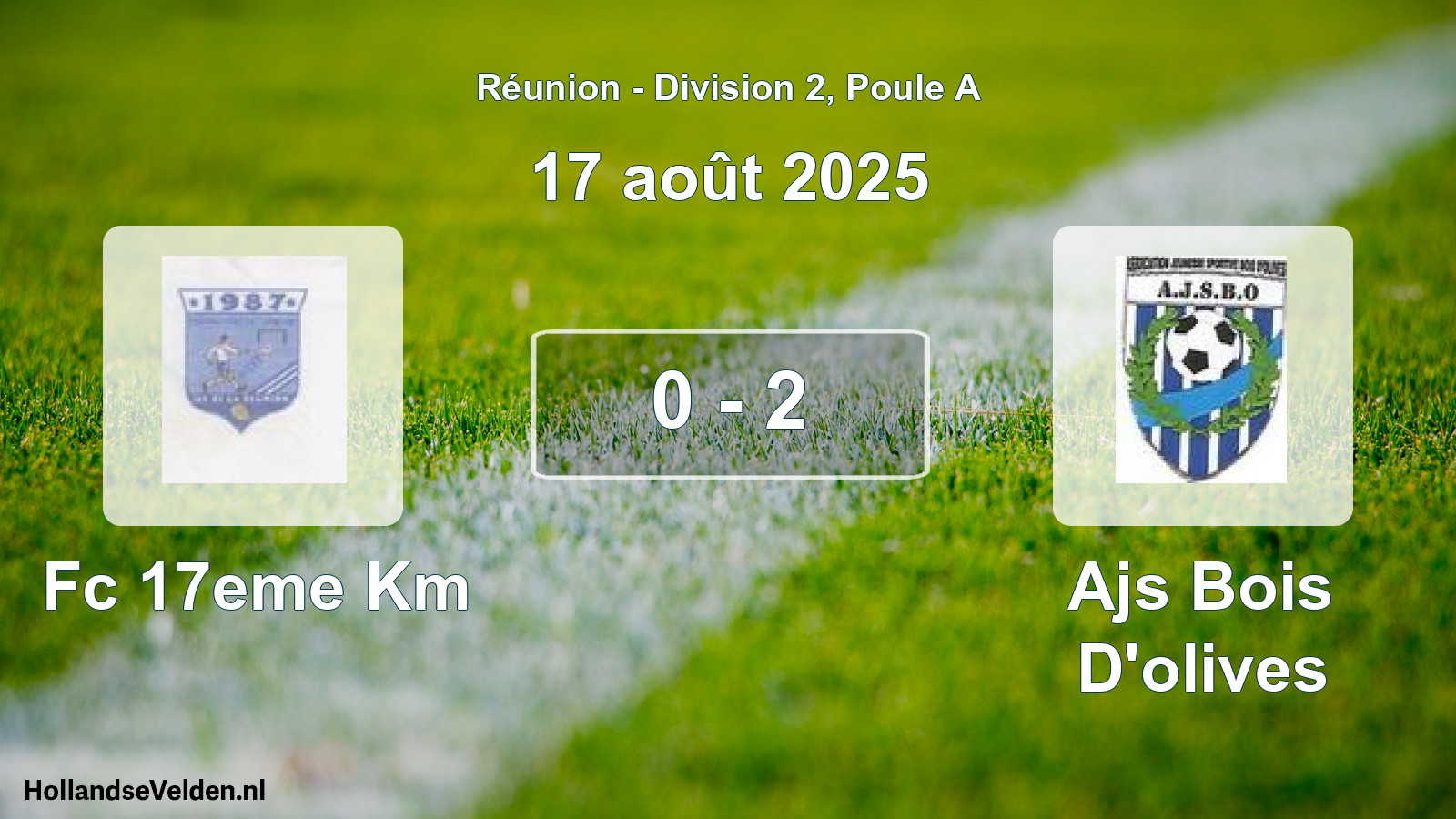 Match joué: Fc 17eme Km - Ajs Bois D'olives 0 - 2 (17 août 2025)