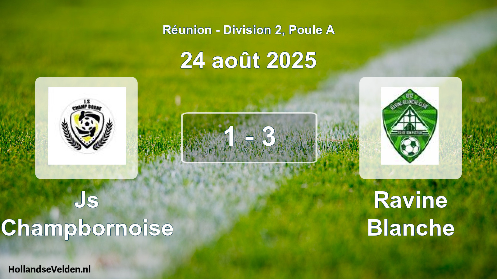 Match joué: Js Champbornoise - Ravine Blanche 1 - 3 (24 août 2025)