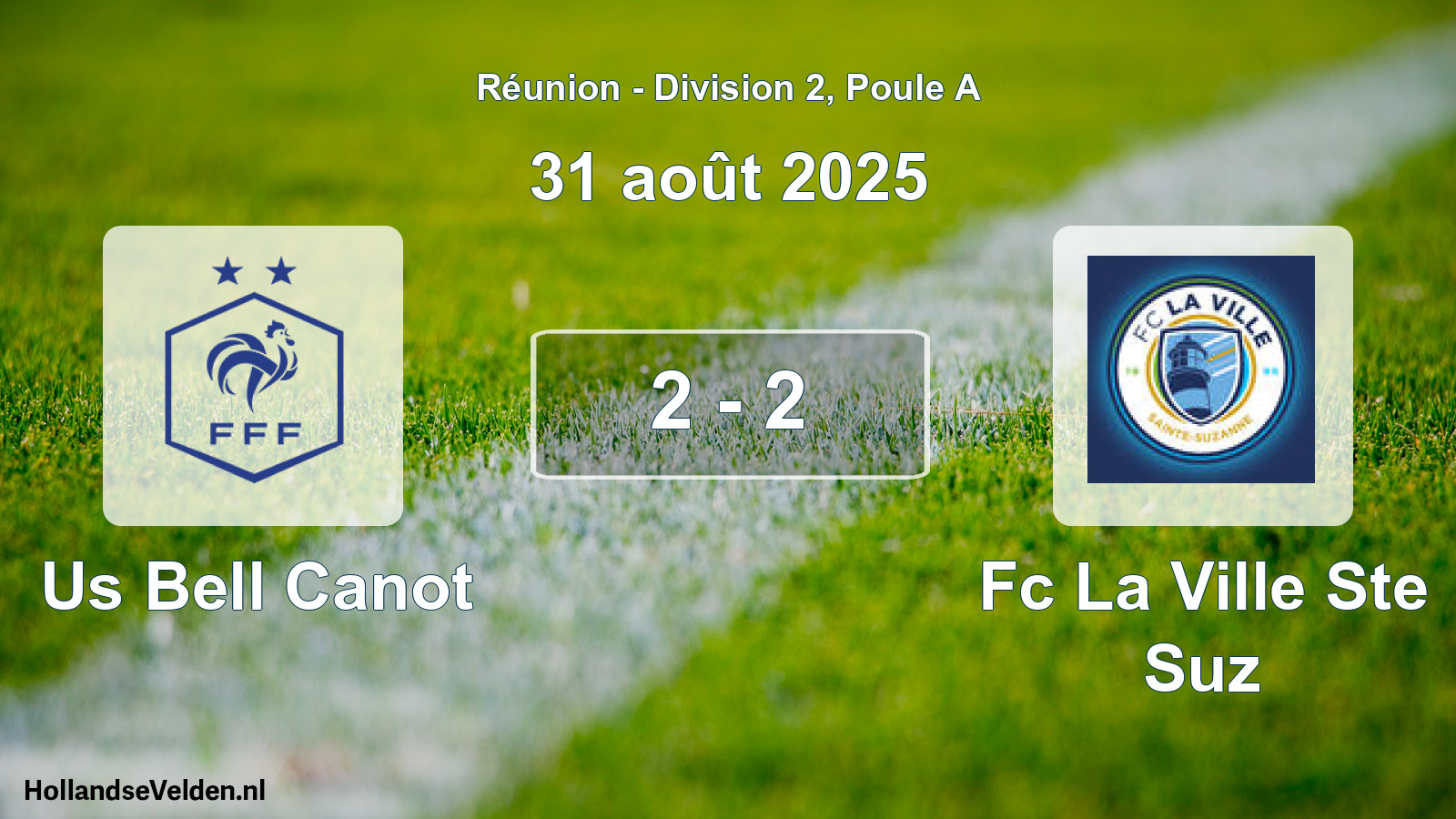 Match joué: Us Bell Canot - Fc La Ville Ste Suz 2 - 2 (31 août 2025)
