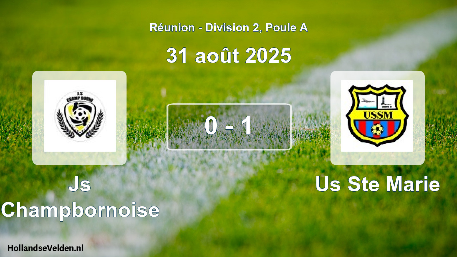 Match joué: Js Champbornoise - Us Ste Marie 0 - 1 (31 août 2025)