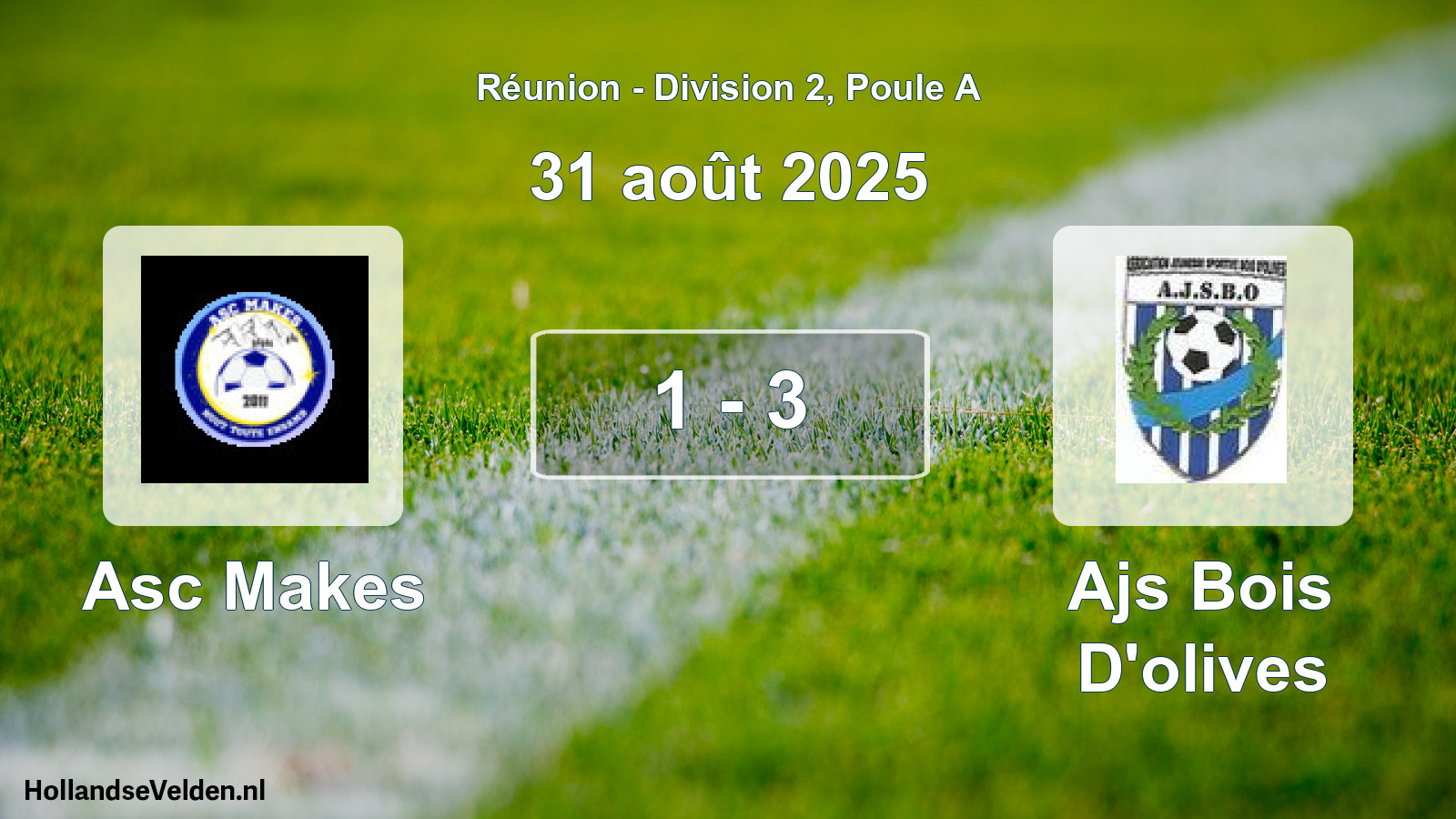Match joué: Asc Makes - Ajs Bois D'olives 1 - 3 (31 août 2025)
