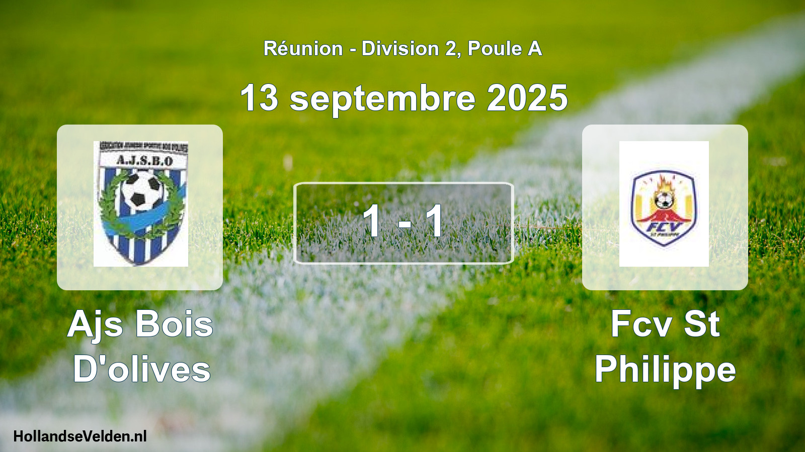 Match joué: Ajs Bois D'olives - Fcv St Philippe 1 - 1 (13 septembre 2025)