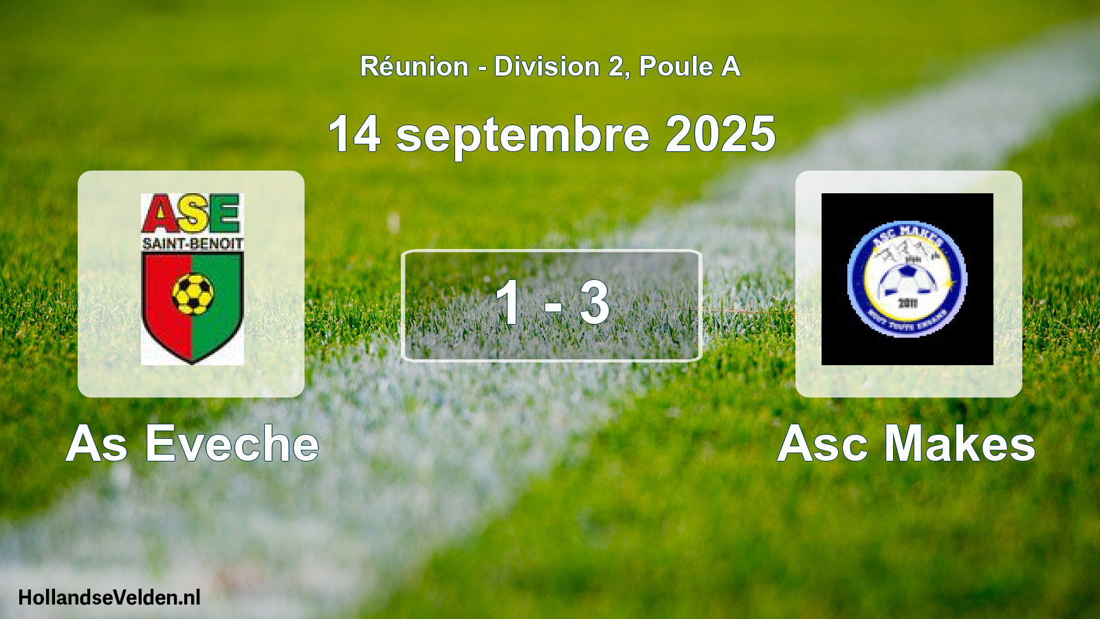 Match joué: As Eveche - Asc Makes 1 - 3 (14 septembre 2025)