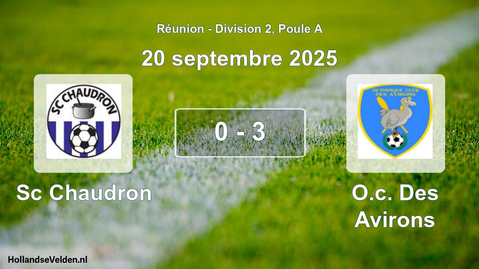 Match joué: Sc Chaudron - O.c. Des Avirons 0 - 3 (20 septembre 2025)