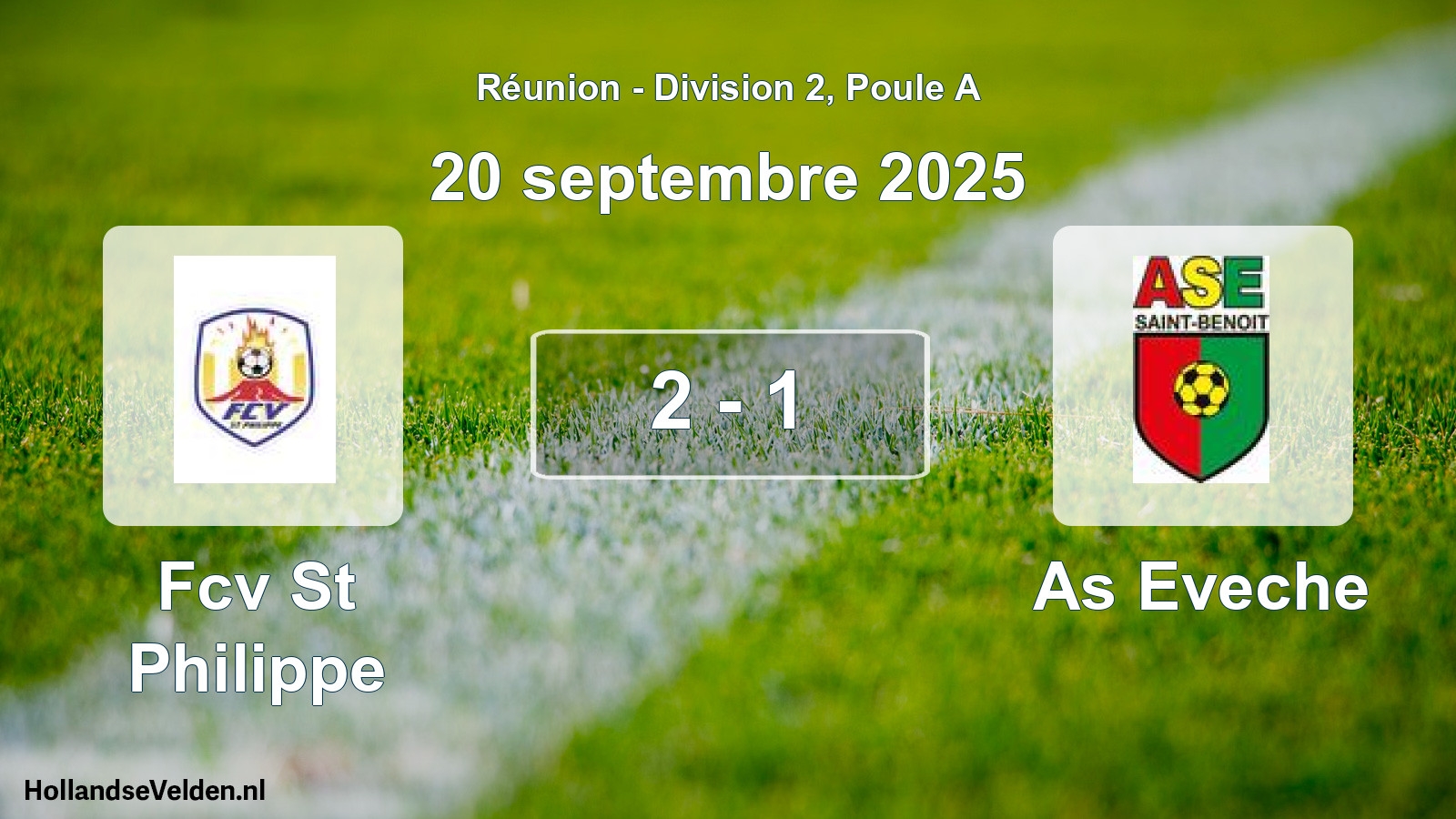 Match joué: Fcv St Philippe - As Eveche 2 - 1 (20 septembre 2025)