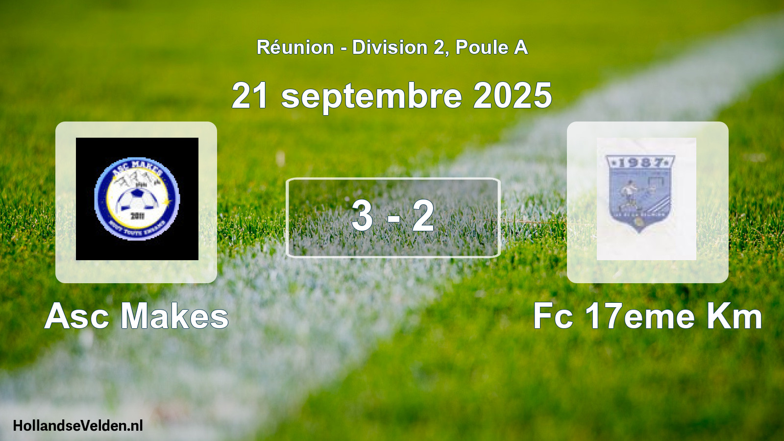 Total number of matches played: Asc Makes - Fc 17eme Km 3 - 2 (21 September 2025)